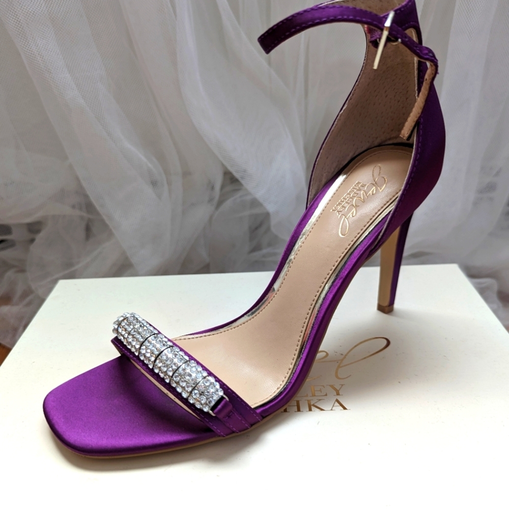 Badgley Mischka Patriarch Purple Open Toes Heels